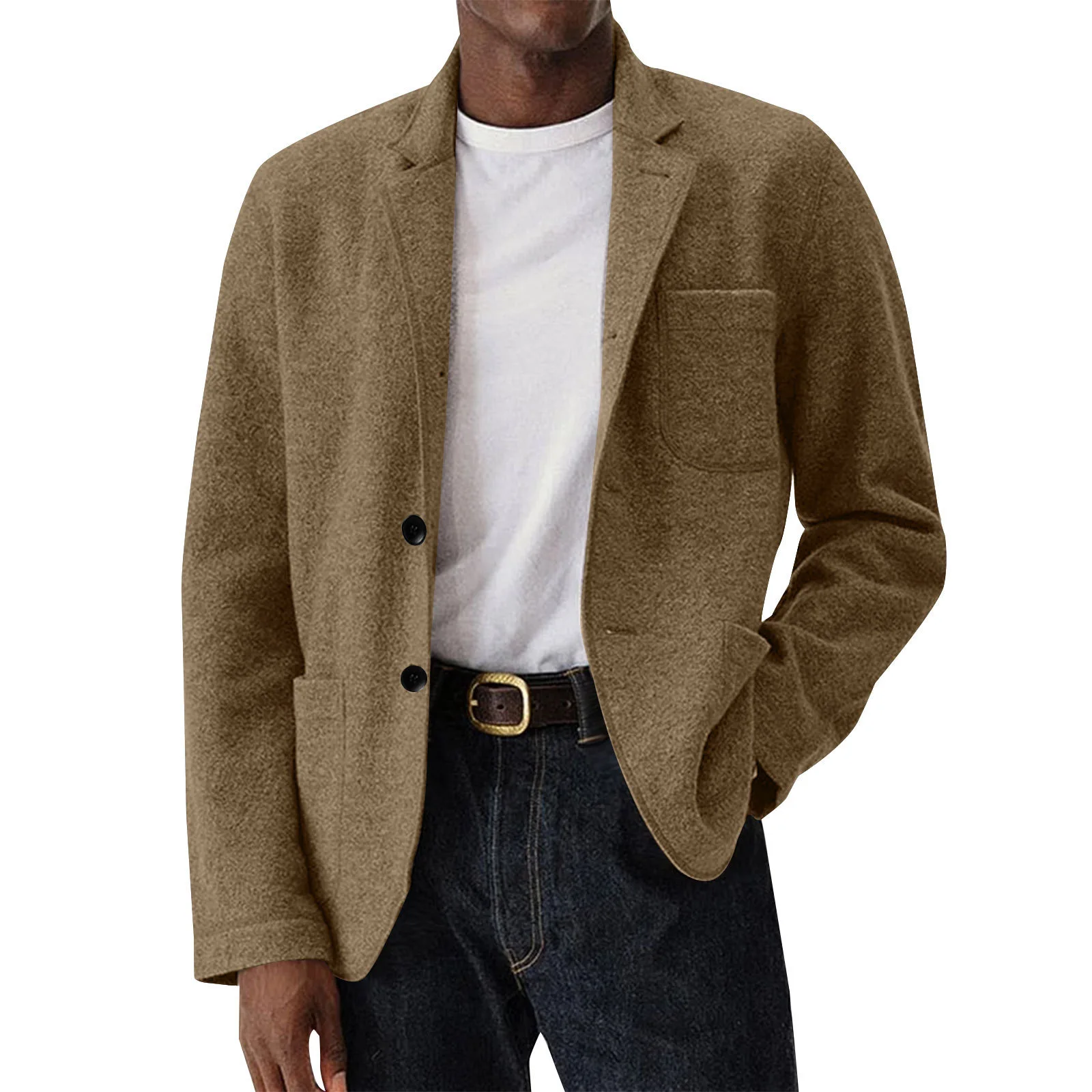 Hommes décontracté couleur Pure laine Jaet 2025 automne hiver Faion polyvalent Long manteau Sve pour hommes d'âge moyen et jeunes