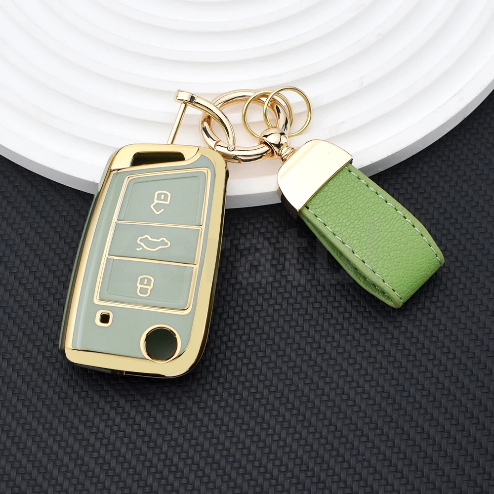 بولي TPU سيارة بولي يوريثان للطي مفتاح غطاء قذيفة لشركة فولكس فاجن فولكس فاجن MK7 GTI 7 جولف 7 جولف R سكودا اوكتافيا A7 مقعد حقيبة حامل حامي