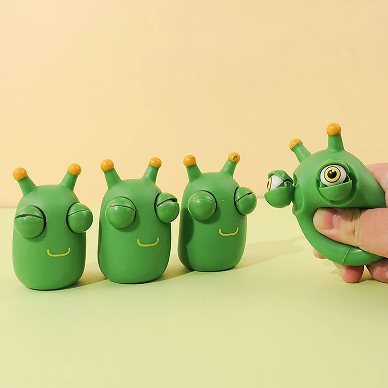 

Grass Worm Pinch Toy Squishy Toy Green Eye Popping Worm Squeeze Toys Stress Reliever Anti-stress Fidget Christmas Kid Party Gift