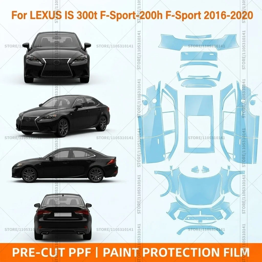 Pre-Cut Paint Protection Film PPF Transparent Bumper Protector Clear Car Film For Lexus IS 300t F-Sport-200h F-Sport 2016-2020