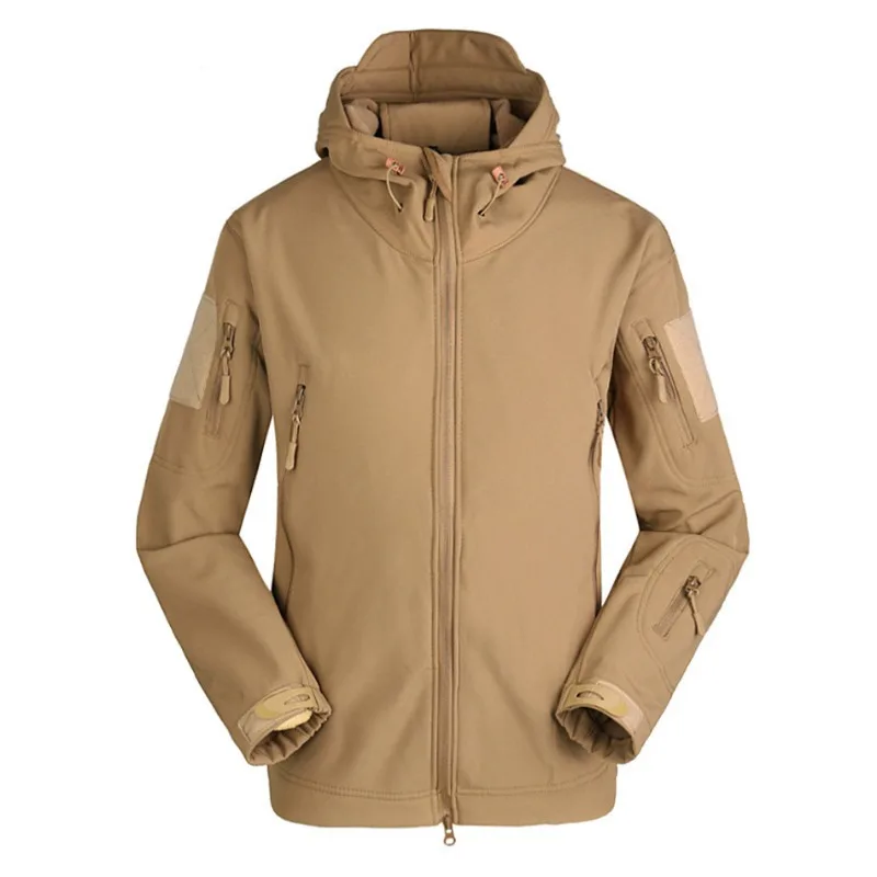 

Mens Autumn Winter Fleece Warm Waterproof Jackets Outdoor Camping Hiking Soft Shell Cargo Coats Windproof Hooded Outwear