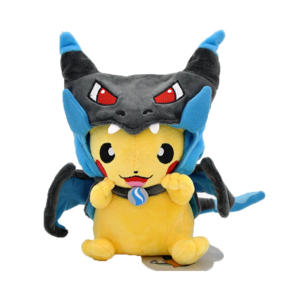 10pcs Cos Eevee Pikachu Cosplay Plush Toys Pikachu Peluche Lucario Stuffed Animal Doll Collectible Gift,Cartoon 18-25CM