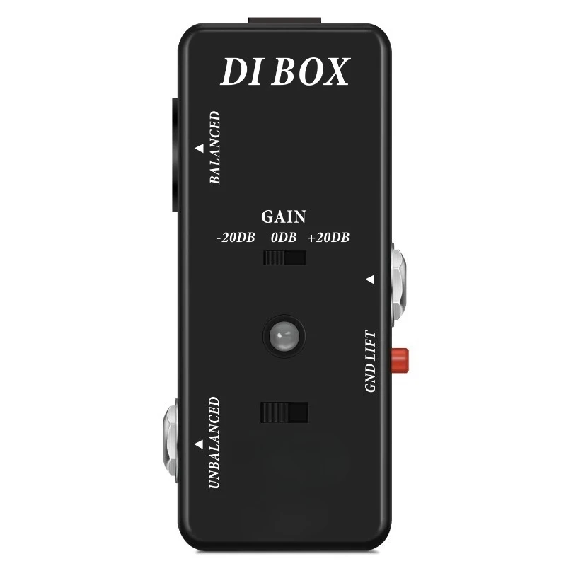Guitar Bass Passive DI Box Instrument to Balanced and Unbalanced Micro Direct Box Pedal True Bypass