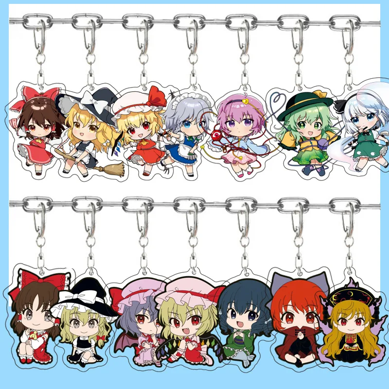 6cm new Touhou Project Hakurei Reimu Kirisame Marisa Game  Project Anime Charm Keychain Pendant, Desk Decor, xmas Gifts