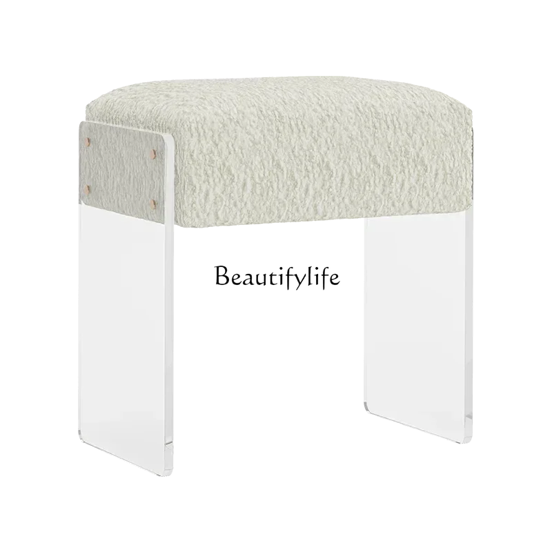 

Acrylic lamb wool dressing stool simple light luxury high-end makeup stool