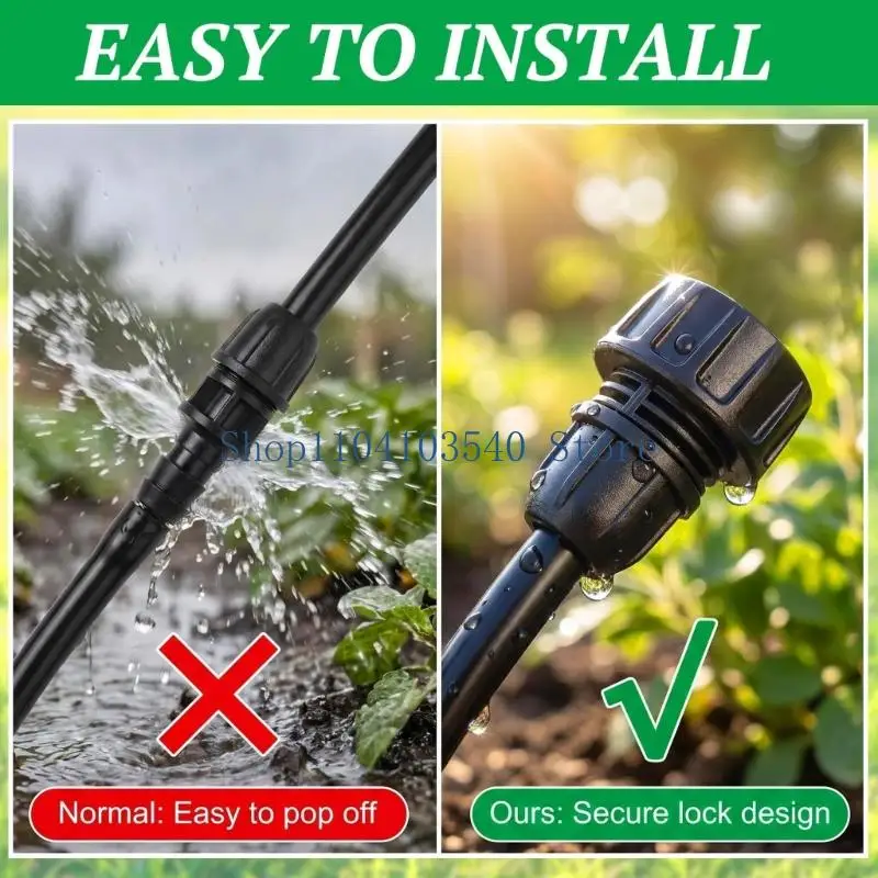 02DC 12Pcs Easy Installs Plastic Hose Connectors Non Rusting for Drips Tubing