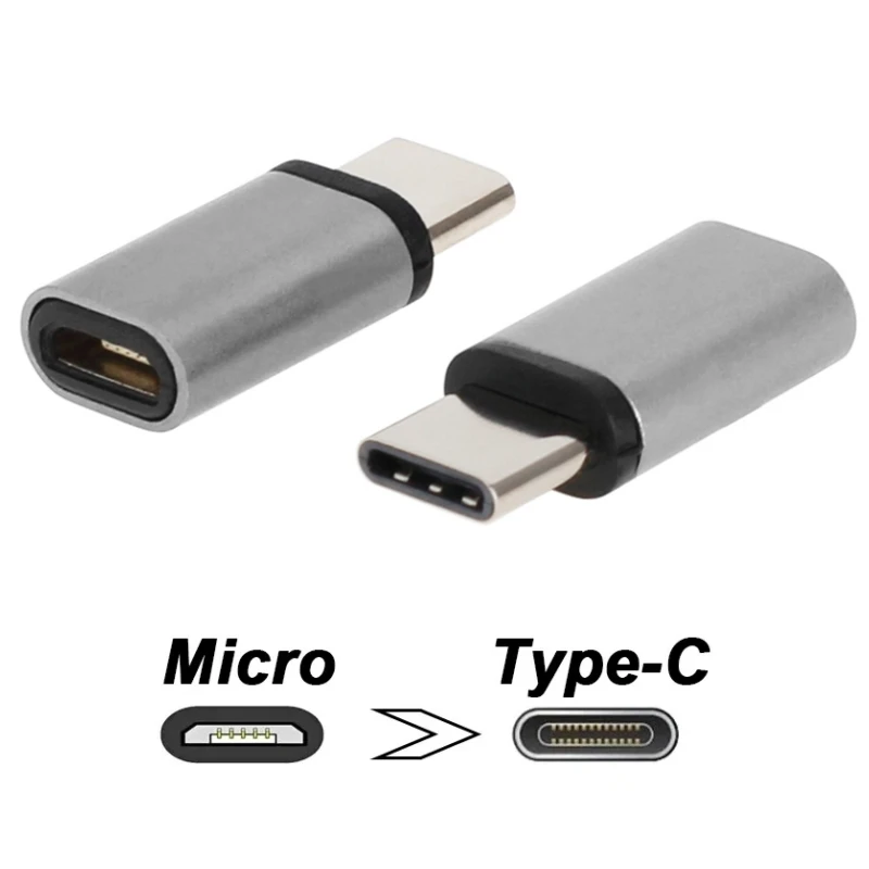 

Metal Micro USB To Type-C Adapter Aluminum Alloy Mobile Phone Adapter Microusb Connector for iPhone Samsung Huawei Xiaomi TypeC