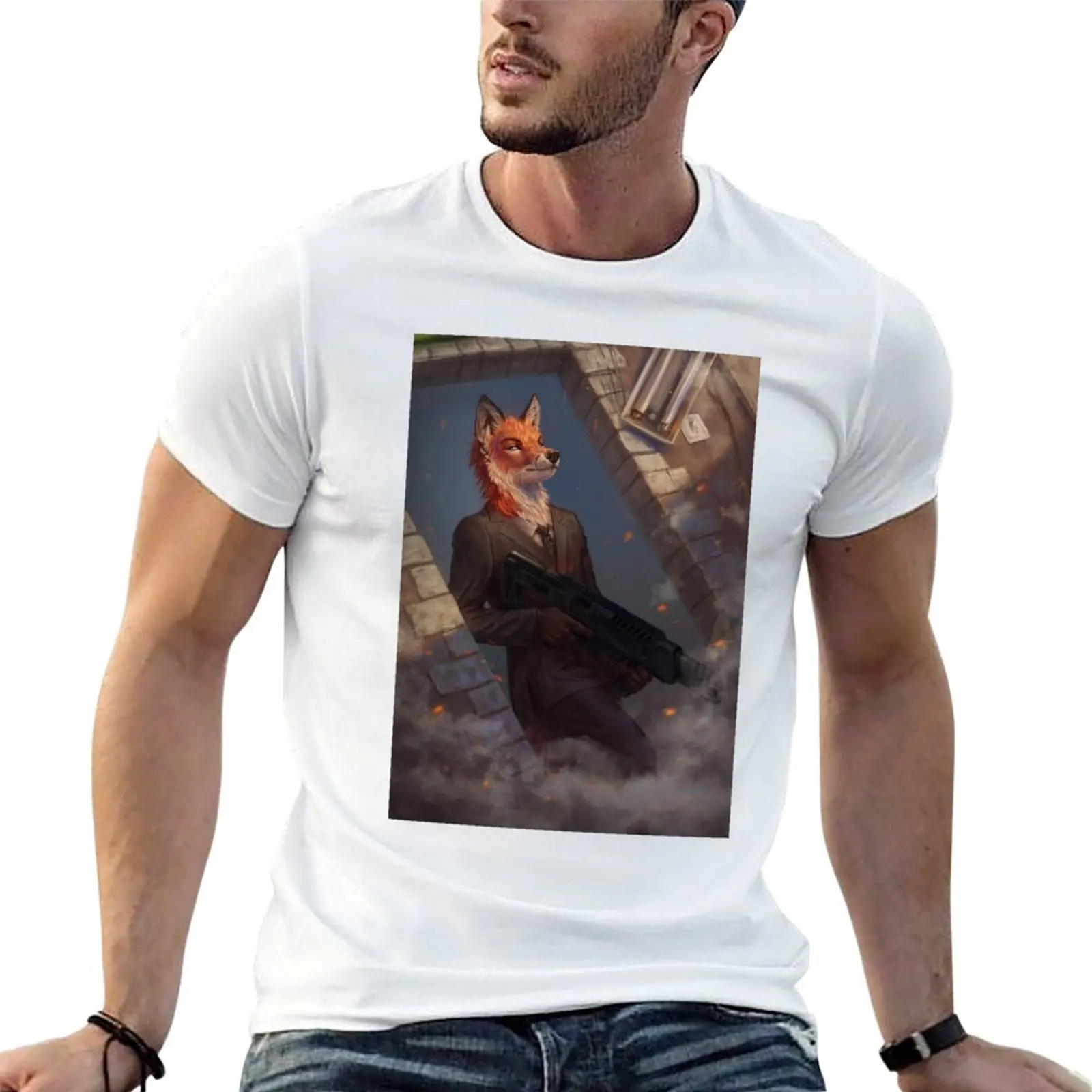 Fox agent T-Shirt man t shirts graphic anime t shirts for man t shirts for man graphic vintage T-shirt