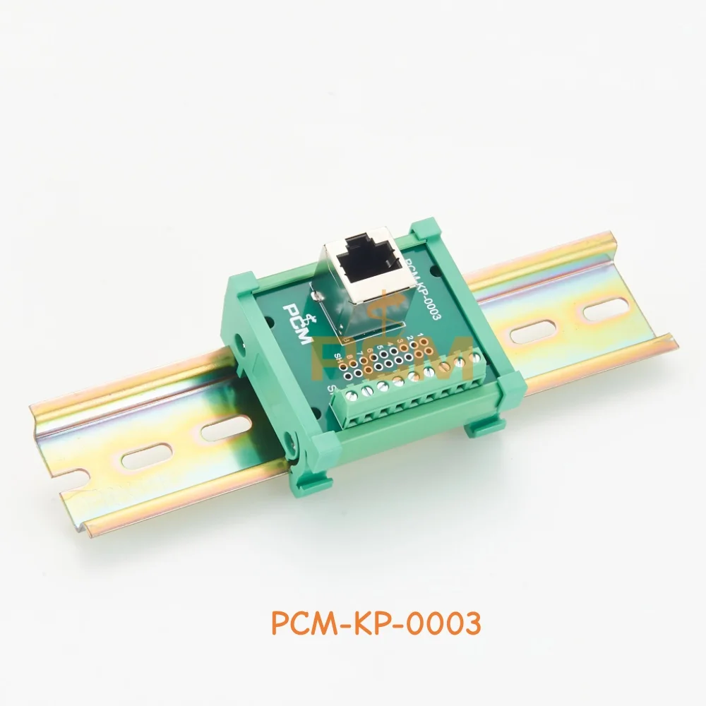 DIN Rail Mount RJ45 To Screw Terminal Block Breakout Board Ethernet Network Interface Module For Industrial Wiring