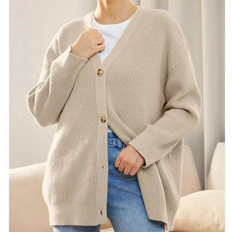 Women Oversized Cardigan Sweater Fall Outfits Cloth Fashion V Neck Knit Button Front Casual Trendy Tops at Amazon Women's Clothi