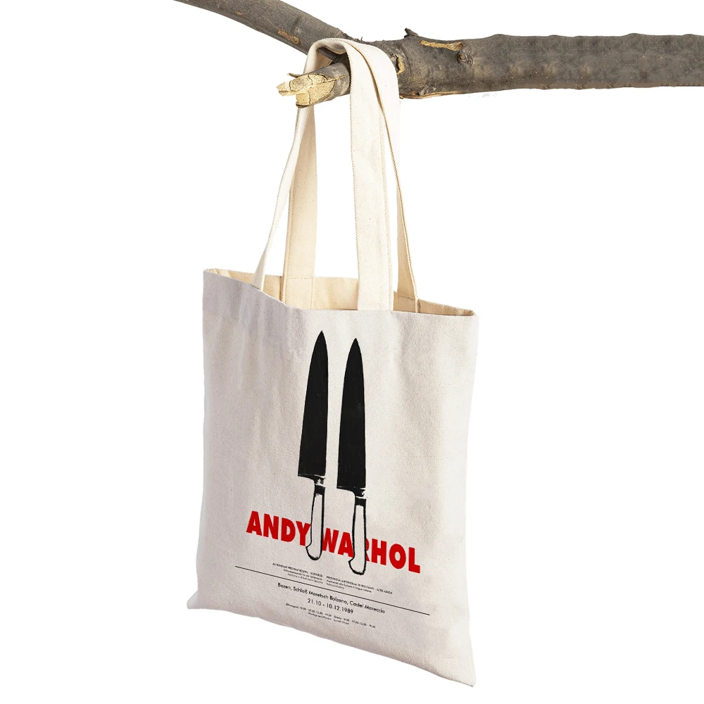 Andy Warhol Skeleton Gallery  Shopping Bag Double Print Eco Casual Nordic Shopper Bags Lady Canvas Tote Women Travel Handbag