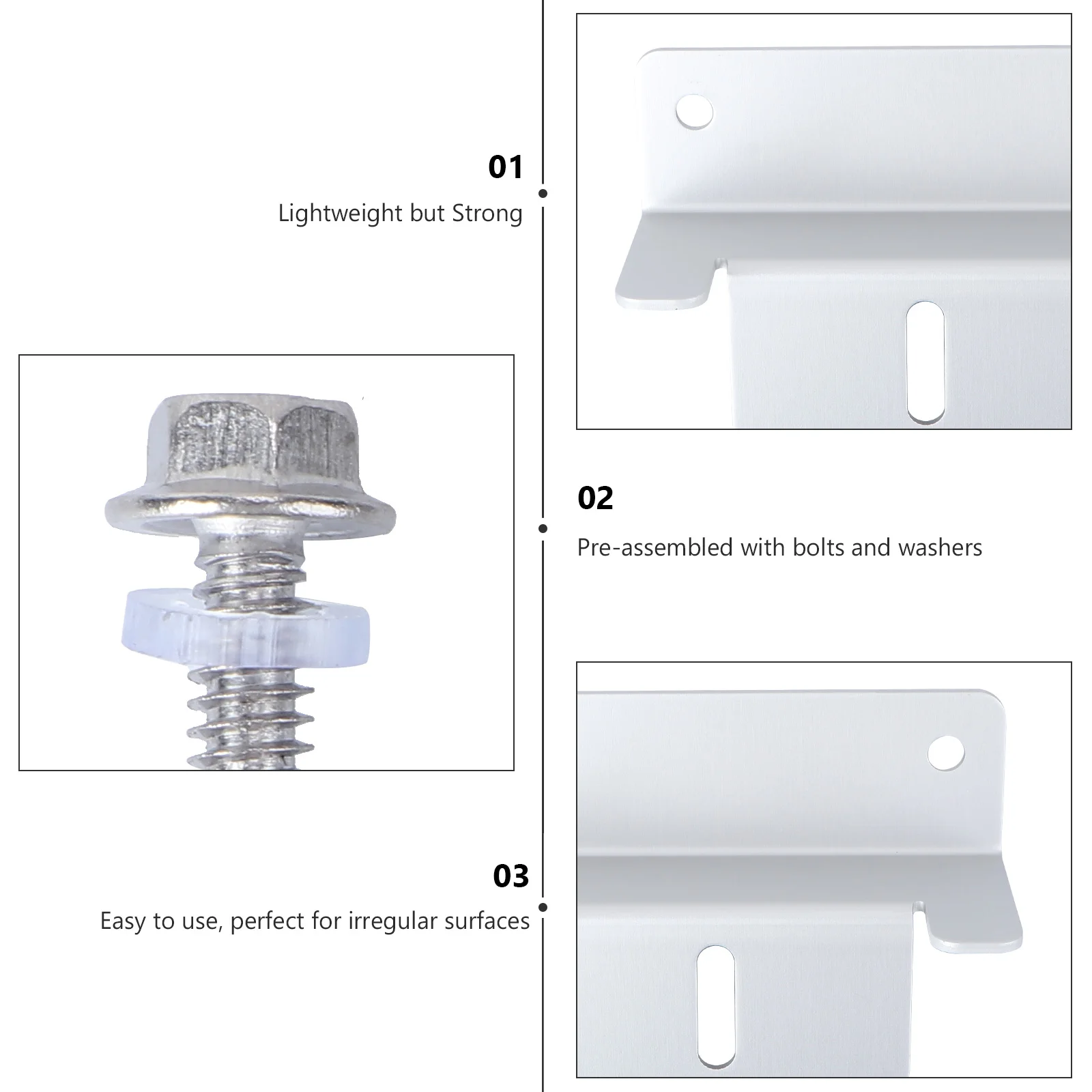 

4pcs Solar Mounting Bracket Aluminum Lightweight Z Type for RV Boat Panels Mounting Bracket For Rv Kits Electrical Products
