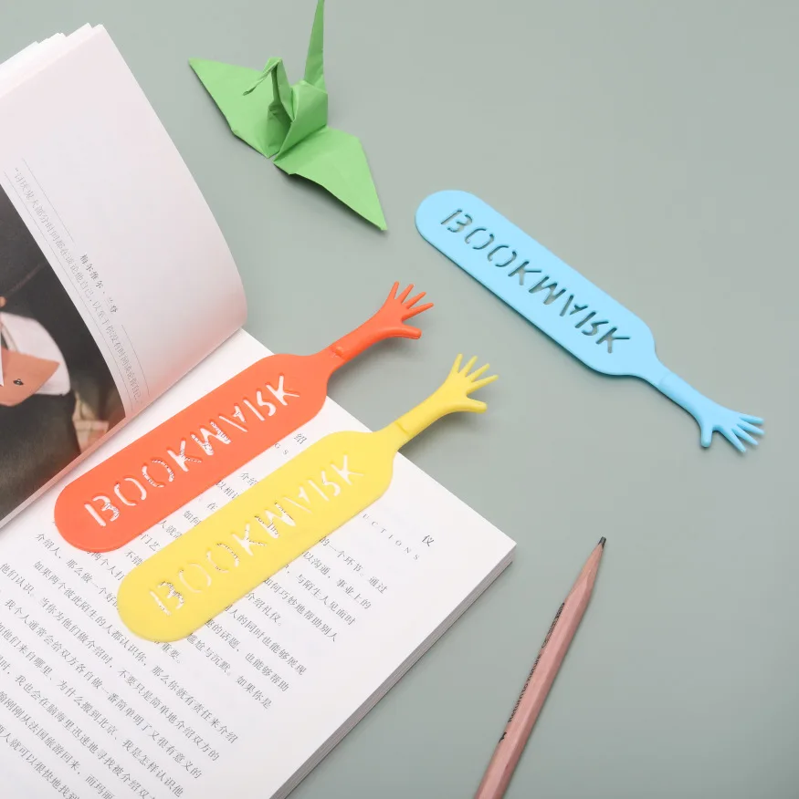 4 buah Bookmark YANG BAGUS alat tulis jari kreatif membantu saya tahan lama Bookmark buku harian Mini tangan pemodelan pembatas buku dekorasi