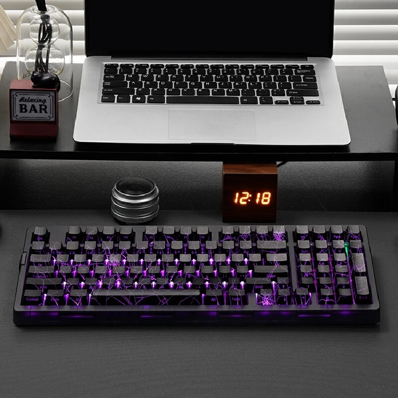 Zuohe Zh 980 クモの巣メカニカルキーボード Geming ワイヤレス 2.4 グラム Bluetooth カスタムオフィス Hifi ミュートスパイダーウェブキーボード