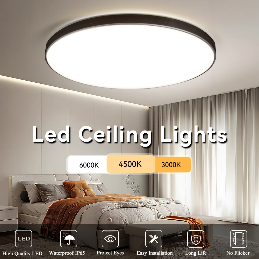 Modern Led Ceiling Light Fixture Ceiling Lamp 30W 18W IP65 Waterproof Modest Ceiling Lamps For Bedroom Kitchen Living Room 220V