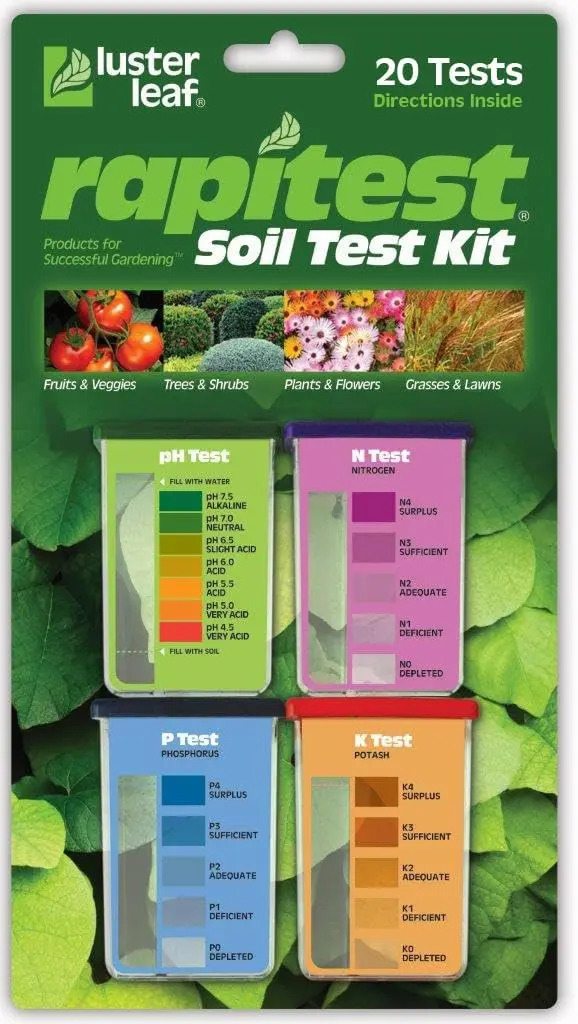 

Soil Test Kit for Gardens, Vegetables, Flowers and Lawns. Accurately measures pH, Nitrogen, Phosphorus and Potash.