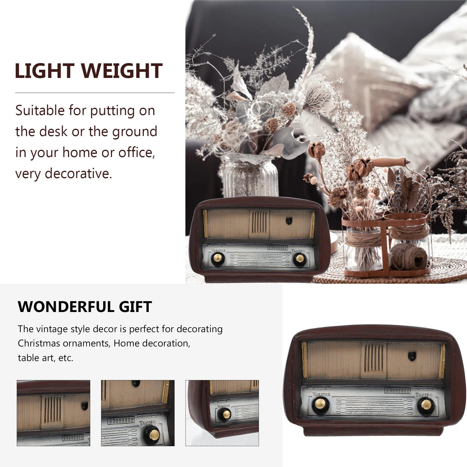 

Retro Resin Phonograph Modeling nament Vintage Decor Desktop Mini Adornment Home Office Elegant Centerpiece Room
