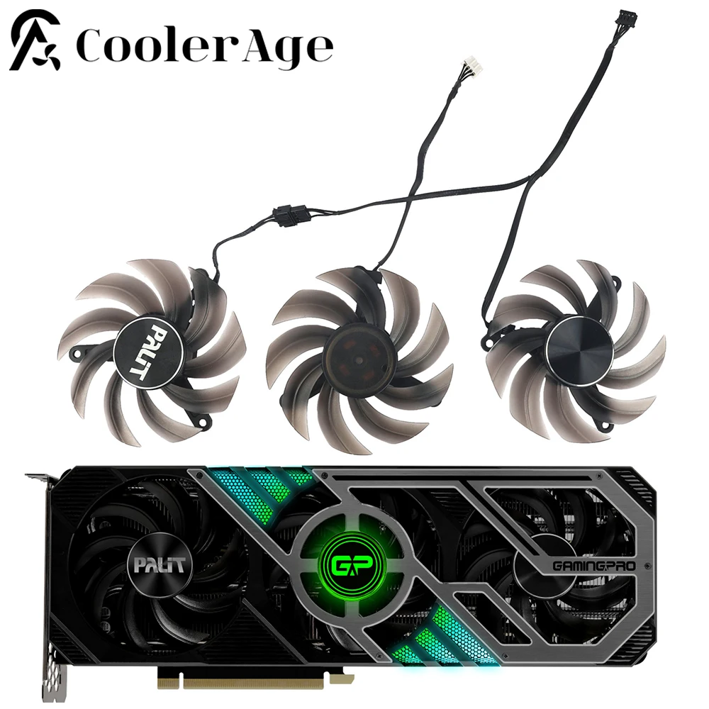 

Вентилятор для видеокарты PALIT GeForce RTX 3090, 24 ГБ, GamingPro OC 82 мм, FD8015U12D, RTX3090