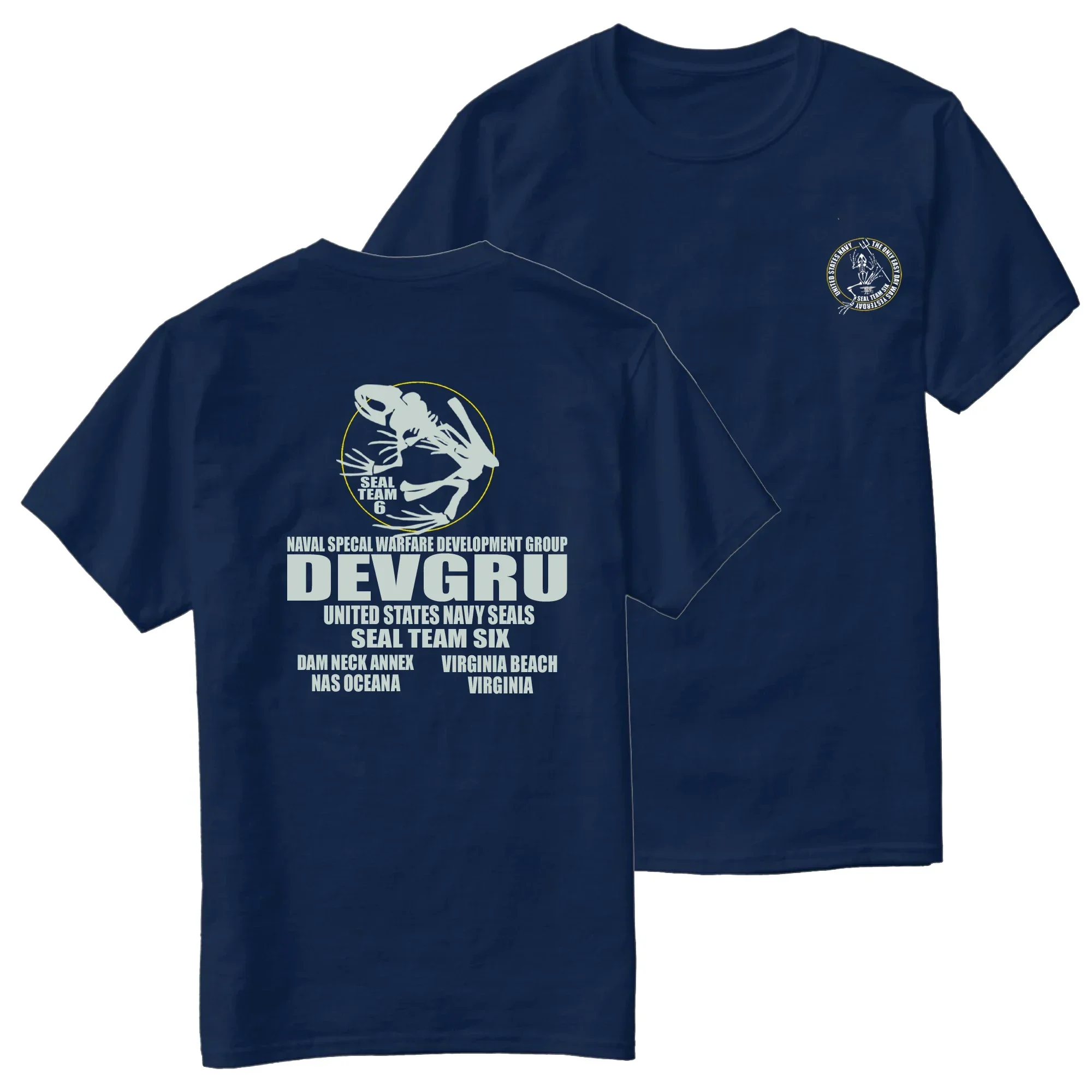 Naval SEALs DEVGRU 100% Cotton O-Neck Summer Short Sleeve Casual Mens T-shirt Size S-5XL Seal Team 6 Six Frog Skeleton T-Shirt