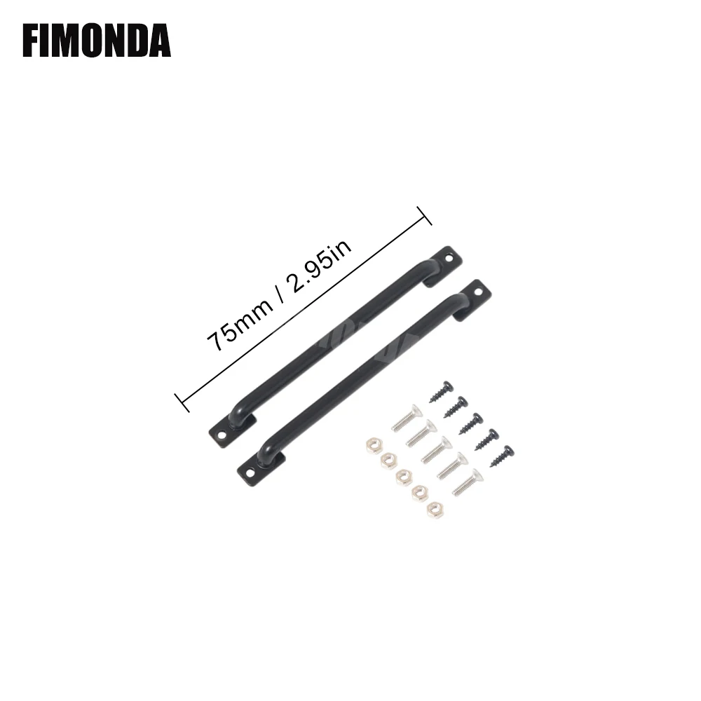 FIMONDA 금속 바디 쉘 난간, 1/10 RC 크롤러 TRX4 축 SCX10 90046 D90 CC01 TF2 용, 길이 75mm, 133mm, 150mm, 2 개