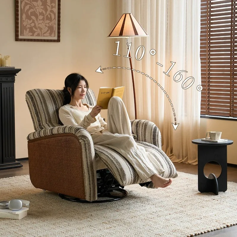 Electric single sofa multi-function, can lie down and sleep, rotating rocking chair