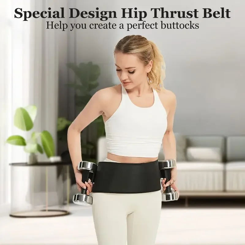 Exercise Hip Thrust Belt Hip Thrust Belt Glute Adjustable Pull Up Belt Anti-Slip Support Belt Hip Bridge Dumbbell Push Belt