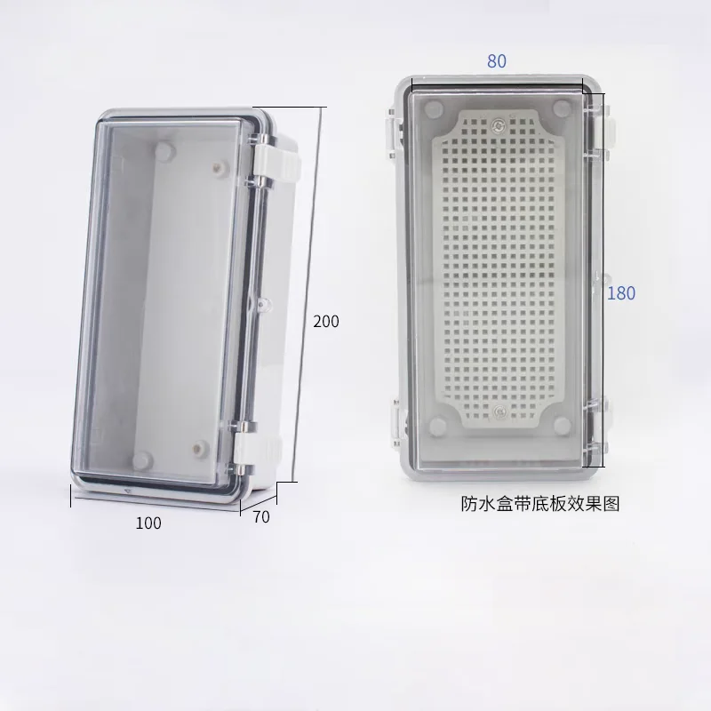 200x100x70mm IP65 Outdoor Waterproof Gray/Transparent Cover Enclosure Juction Box ABS Plastic Outdoor Electronic Instrument Case