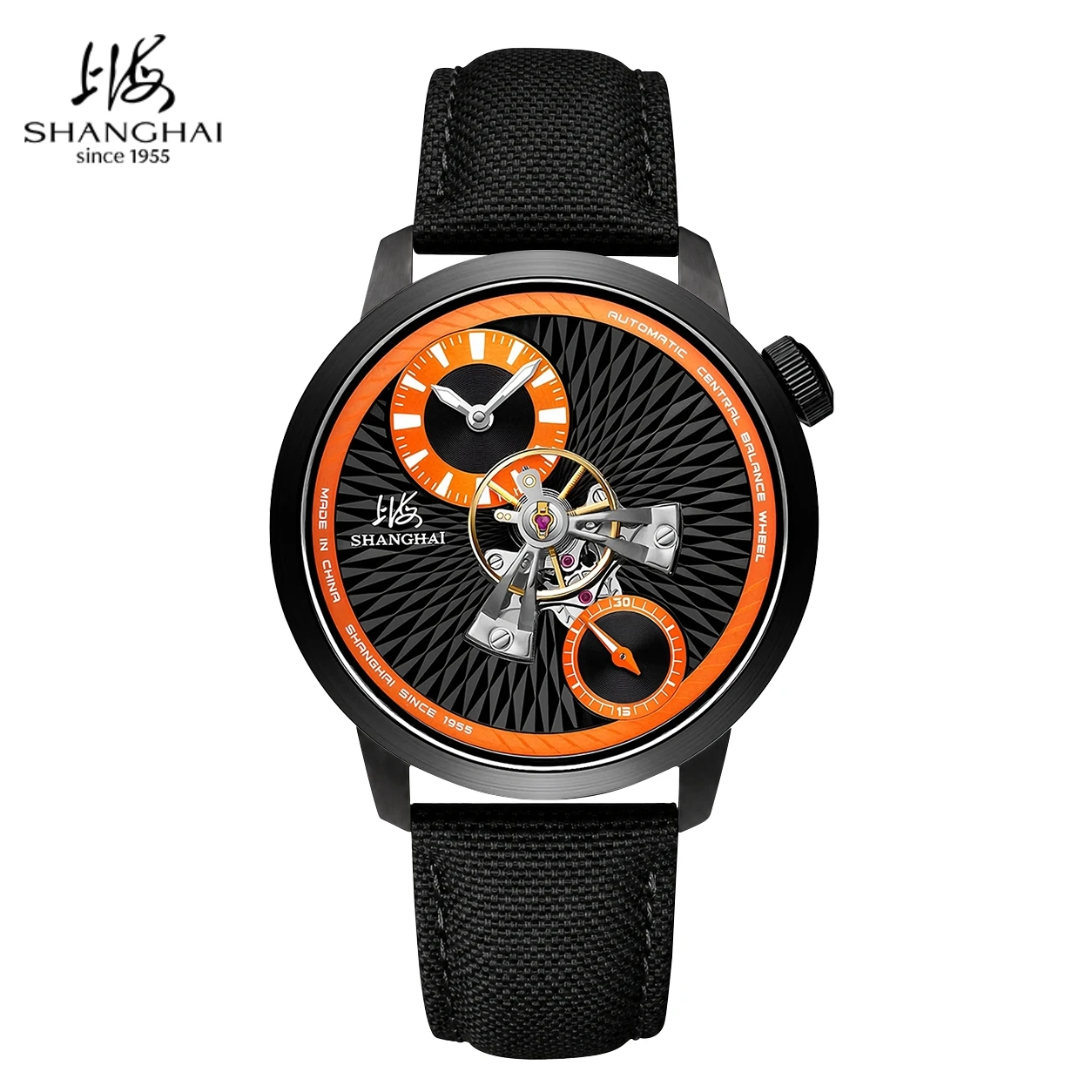 Shanghai Watch Sky Dome Men's Watches 50M Water-resistance Luminous Automatic Mechanical Wristwatch Center Flywheel Watches 2101