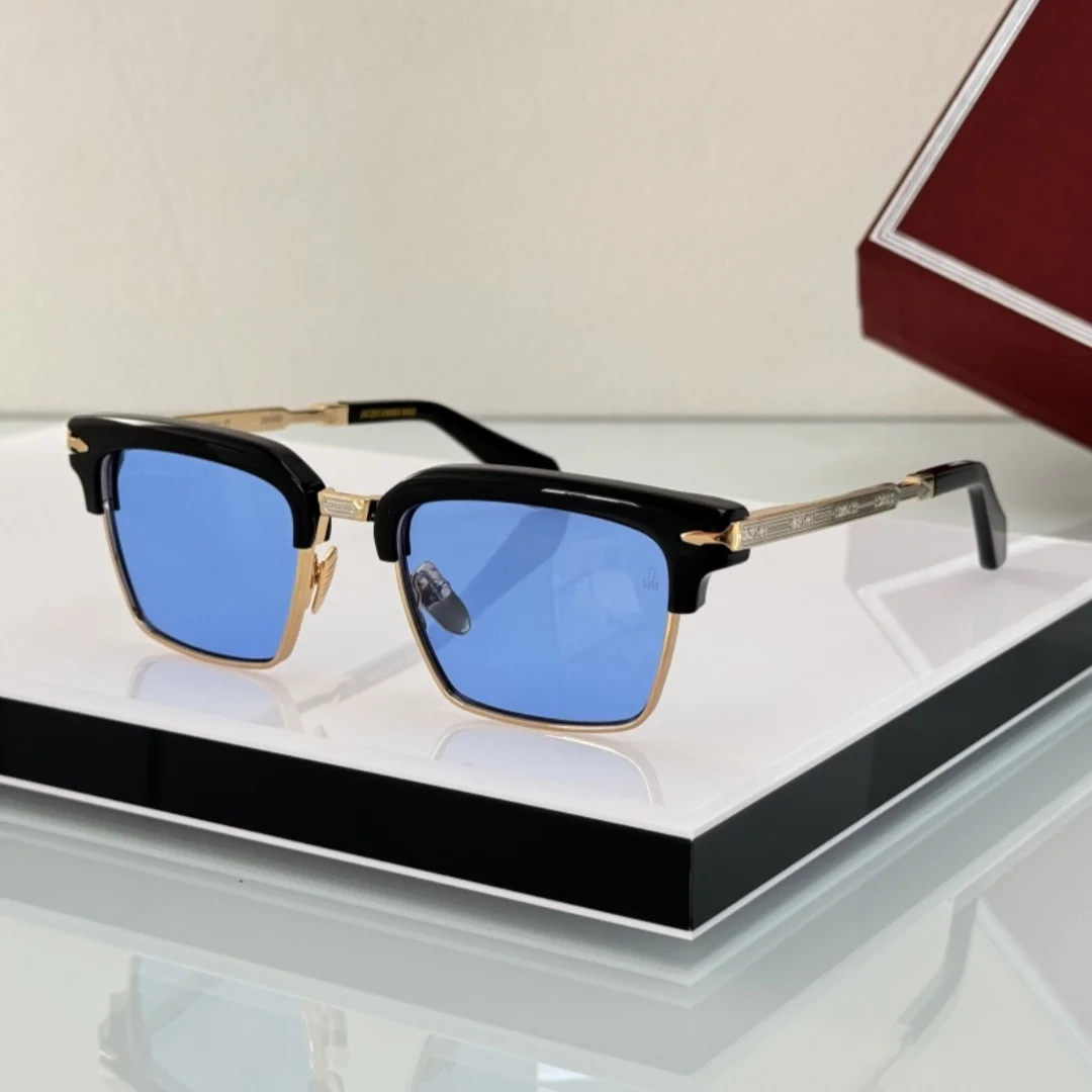 

JMM ALIN Acetate Alloy Square Sunglasses for Men Women Vintage Designer Handmade High Quality UV400 Protection with Case