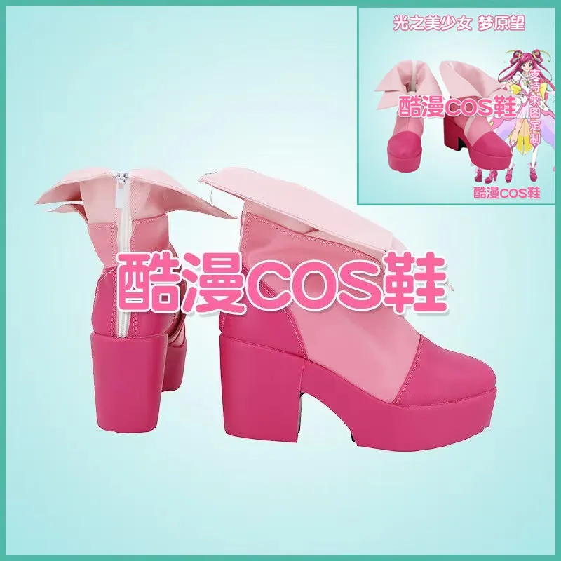 

Yumehara Nozom Cosplay Shoes Pink Boots Halloween Accessory Prop