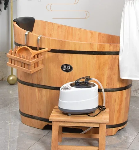 Cedar wood bubble tub household whole body adult bath tub bath sweat steam tub adult children's bath barrel bathtub