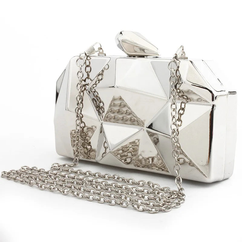 المرأة مقبض معدني عشاء حقيبة المد Crossbody سلسلة كتف واحد مأدبة حقيبة على شكل فستان Bolso Diseñador De Lujo براثن لحفل الزفاف
