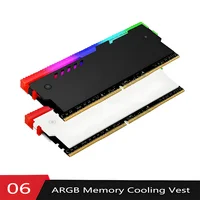 Disipador de calor Ram para computadora de escritorio ARGB DDR5 DDR4 DDR3 DDR2 Disipador de calor de memoria universal direccionable Negro / Blanco Paquete de 2 piezas