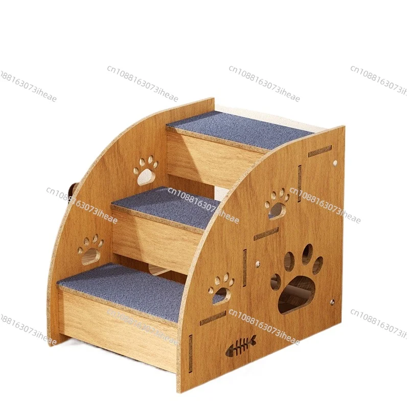 Solid Wood Pet Steps: Non-Slip Ramp & Stair Combo, Safe Bed Sofa Access for Small Dogs & Cats
