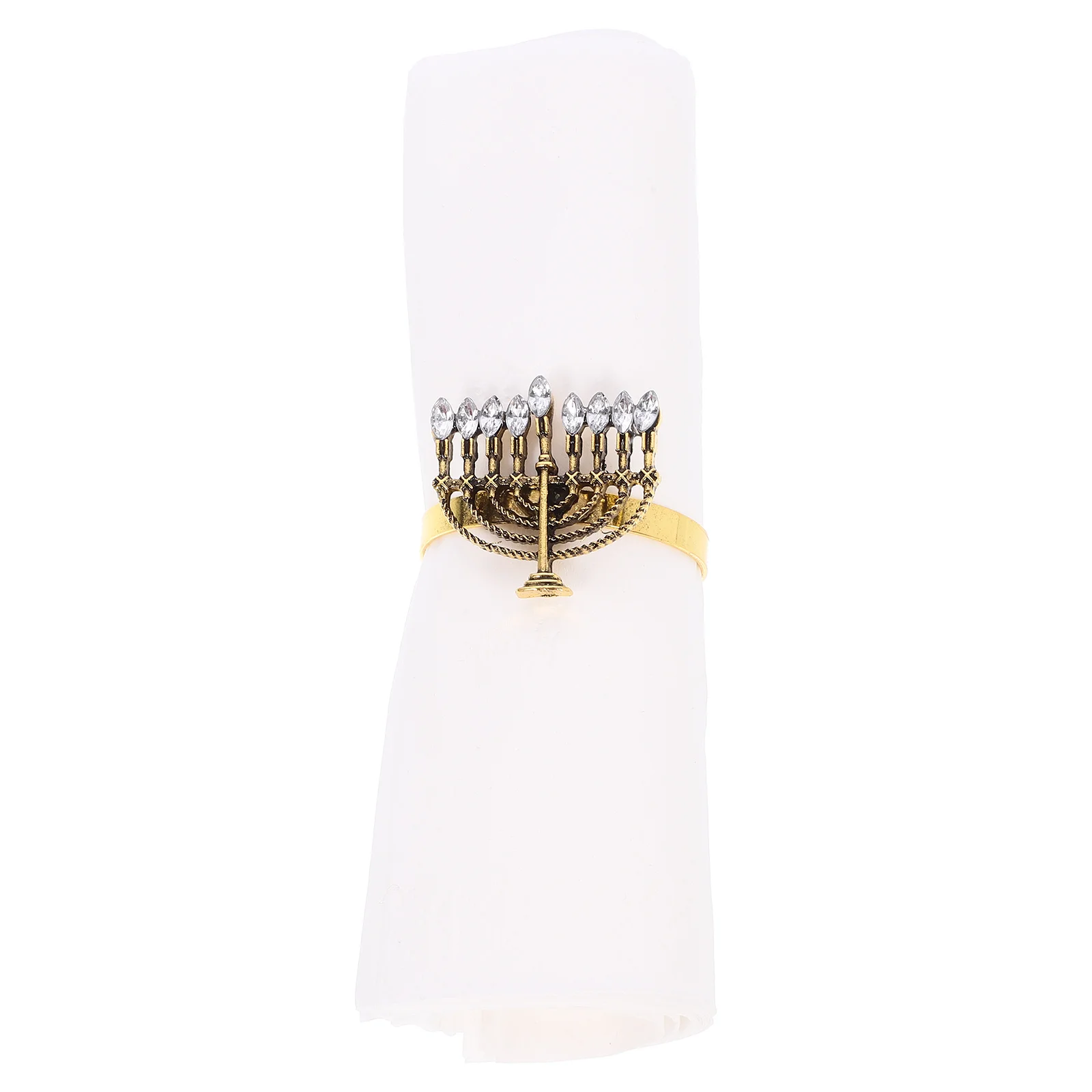 

4Pcs Napkin Ring Decor Luxury Simulation Diamond Clasp Compact Metal Napkin Holder for Home Restaurant Hotel Table Setting