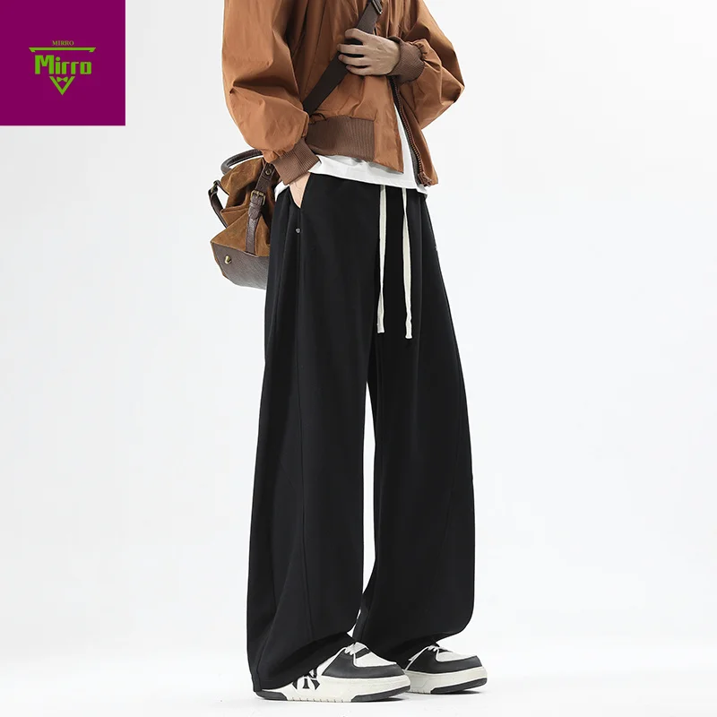 

【Mirrordust】Trousers For Men Brown Fluid Draped Baggy Stylish Tailoring Summer 2024 Man Suits Pants Clothing Premium Thin Casual