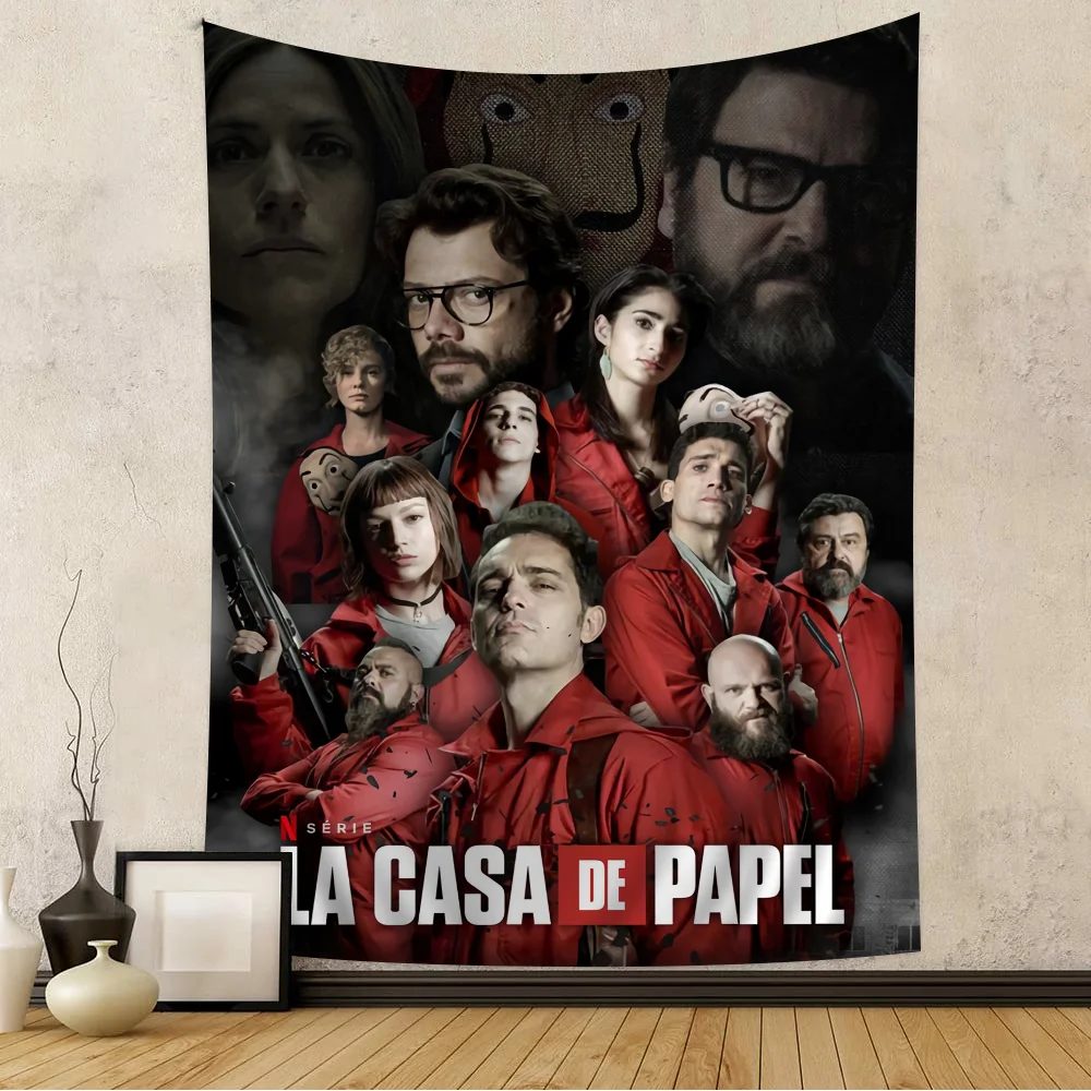 Money Heist Posters Kraft Paper La Casa De Papel Tapestry Art Printing Art Science Fiction Room Home Decor Wall Art Decor