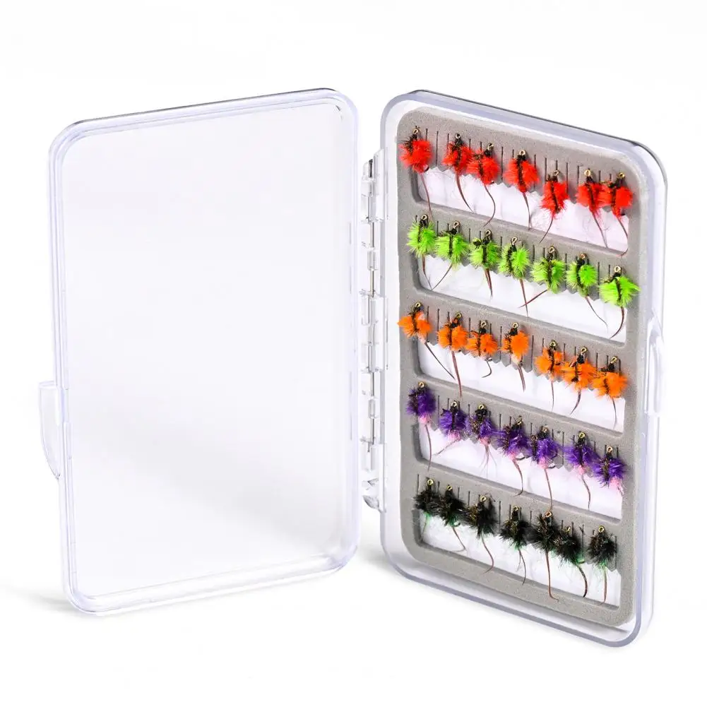 35Pcs Insect Fly Fishing Lure Simulation Design with Sharp Hook Feather Insect Fly Artificial Fishing Baits Fishing Supplies