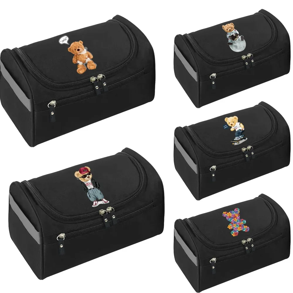 Fashion Wash Bag Portable Lightweight Packing for Air Travel Holding Grooming Supplies Bear Print Carry Pouch for Hotel Check In