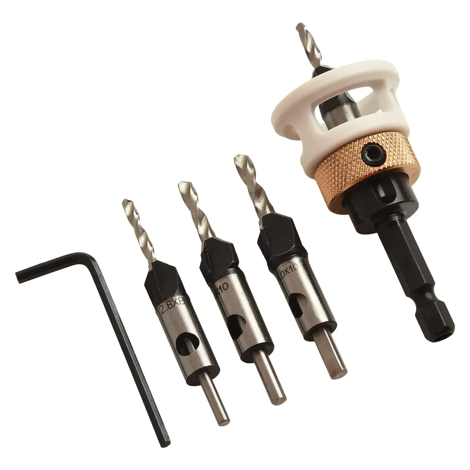 

For DIY Enthusiasts Depth Stop Set Home Improvement 3.2*8mm Hex Shank Countersink Drill Bits Professional Results