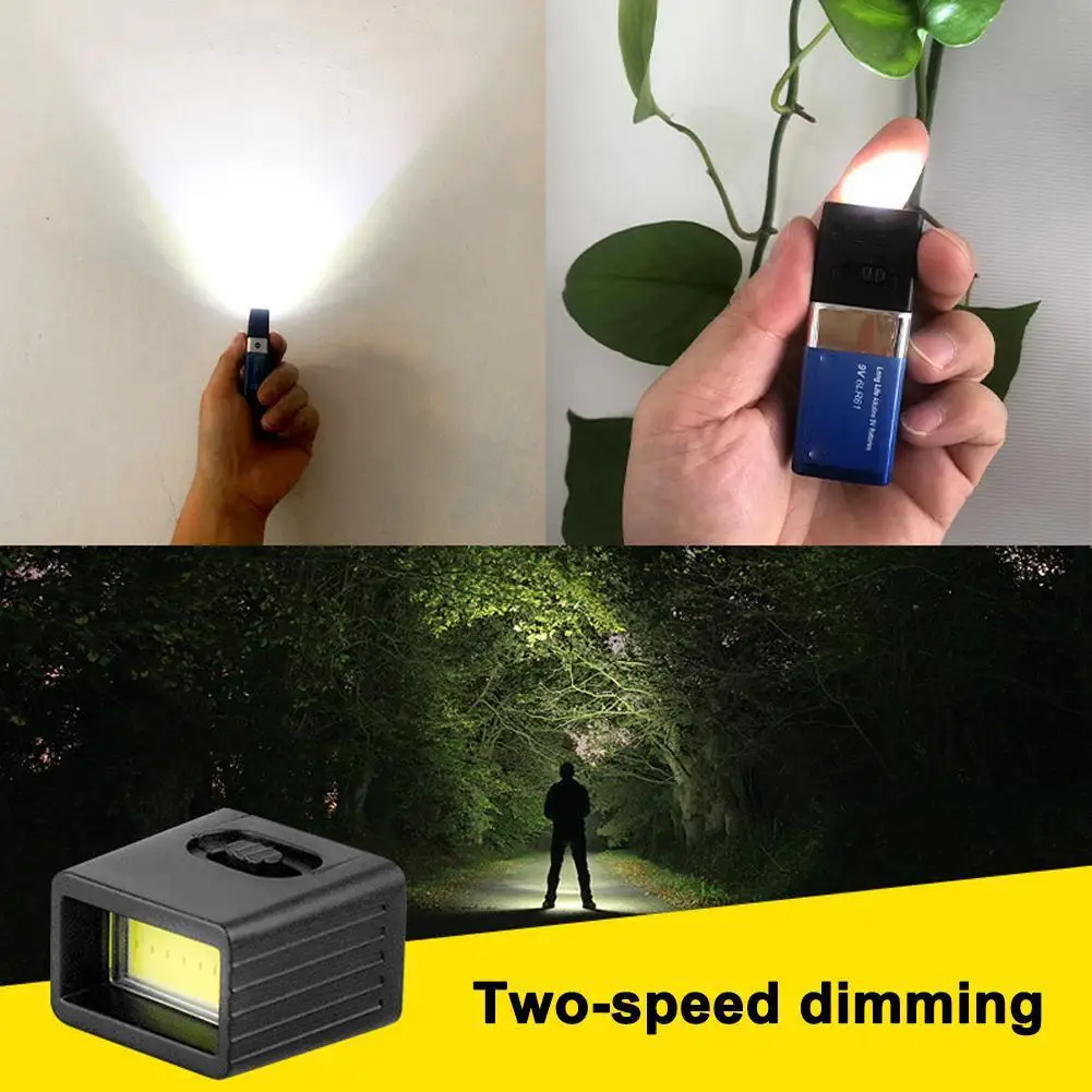 6F22 Battery COB Outdoor Lighting Mini LED Key Light Strong Light COB Outdoor Lighting Flashlight Battery Not Included