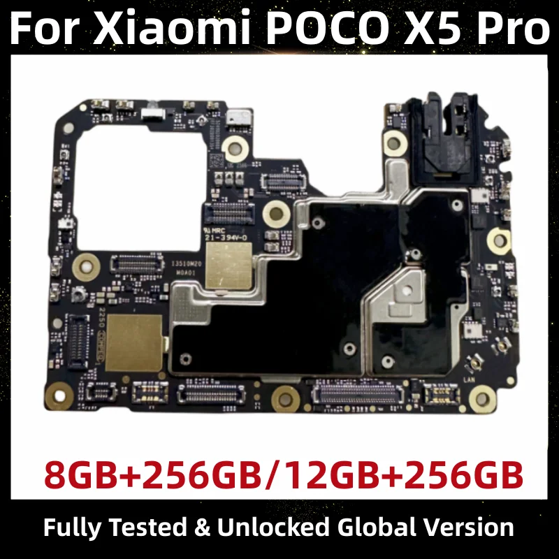 Motherboard for Xiaomi POCO X5 Pro, 5G Mainboard, 256GB ROM, Logic Board, Global Version, 22101320G, 22101320I