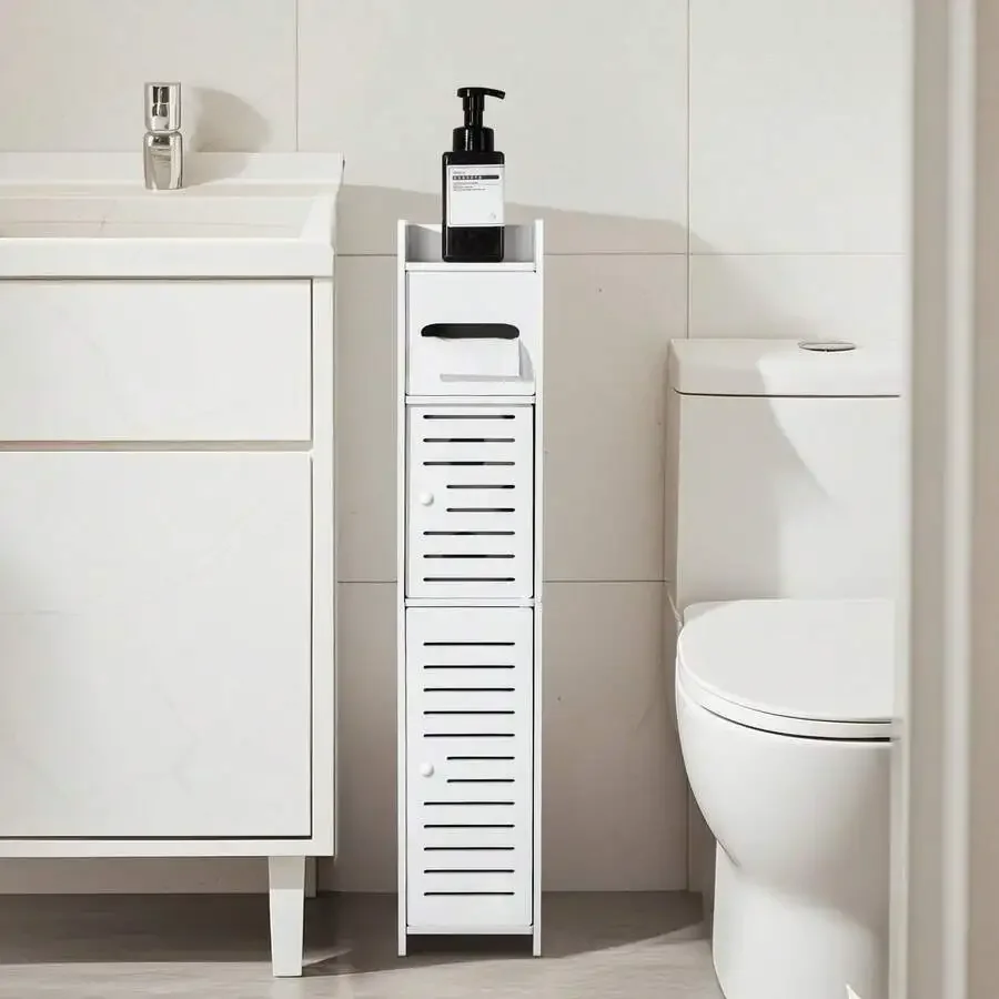 3-Tiers Slim Bathroom Storage Cabinets In Different Sizes, Collapsible Storage Cabinets, Narrow Bathroom Storage Cabinets, Slim