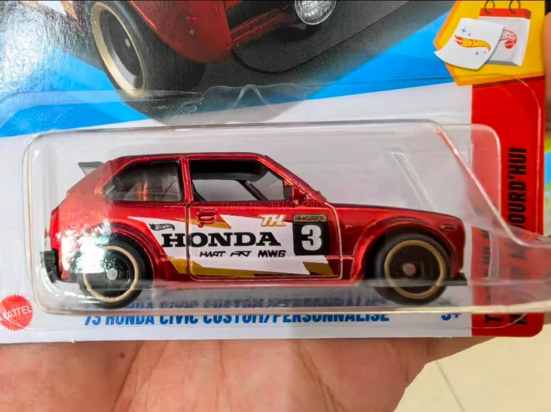 الأصلي 2025 متر العجلات الساخنة Th نموذج سيارة سوبر الكنز هانت 73 هوندا سيفيك نموذج سيارة تحصيل غرفة زخرفة الصبي هدية عيد ميلاد #5