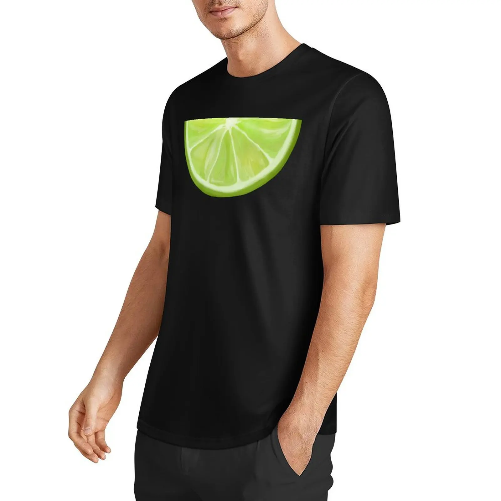 Green Watercolor Juicy Lime Slice T-Shirt graphic shirts blacks vintage t shirts mens tall t shirts