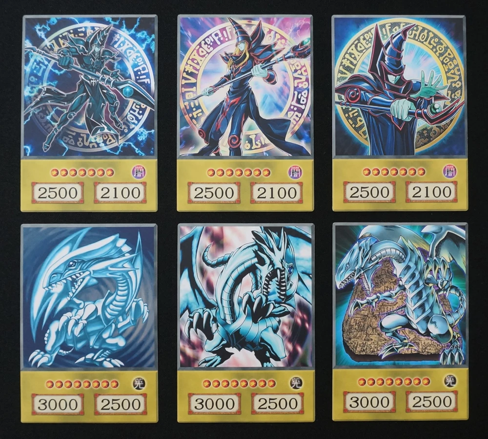 24pcs/set Different Artwork Dark Magician Blue-Eyes White Dragon Red-Eyes Black Dragon Anime Style Orica Collection Paper Cards