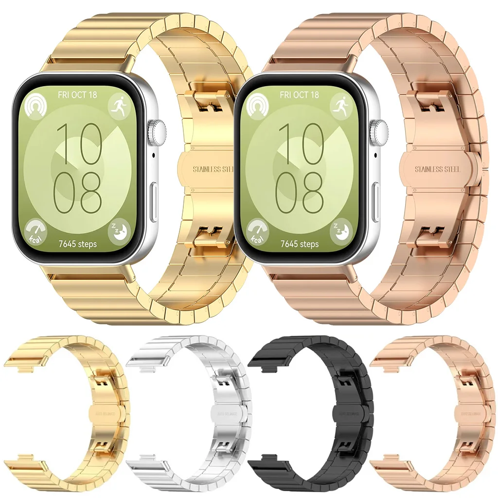 

Stainless Steel Band Strap For Huawei Watch Fit 3 Metal Link Bracelet Wristband For Huawei Watch Fit 3 Men Watchband Accessories