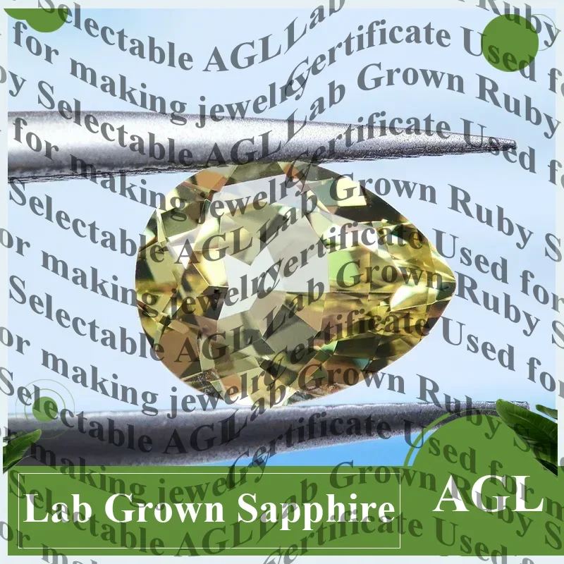 

Canary Yellow Pear Cut Lab Grown Sapphire, VVS1 Clarity Loose Gemstone, Certified Stone for DIY Jewelry Making Inlay