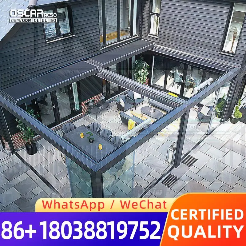 

3X3 3X4 4X4 6X4 м алюминиевая беседка с жалюзи и абажурами, уличный водонепроницаемый биоклиматический чехол для сада, патио, заднего двора