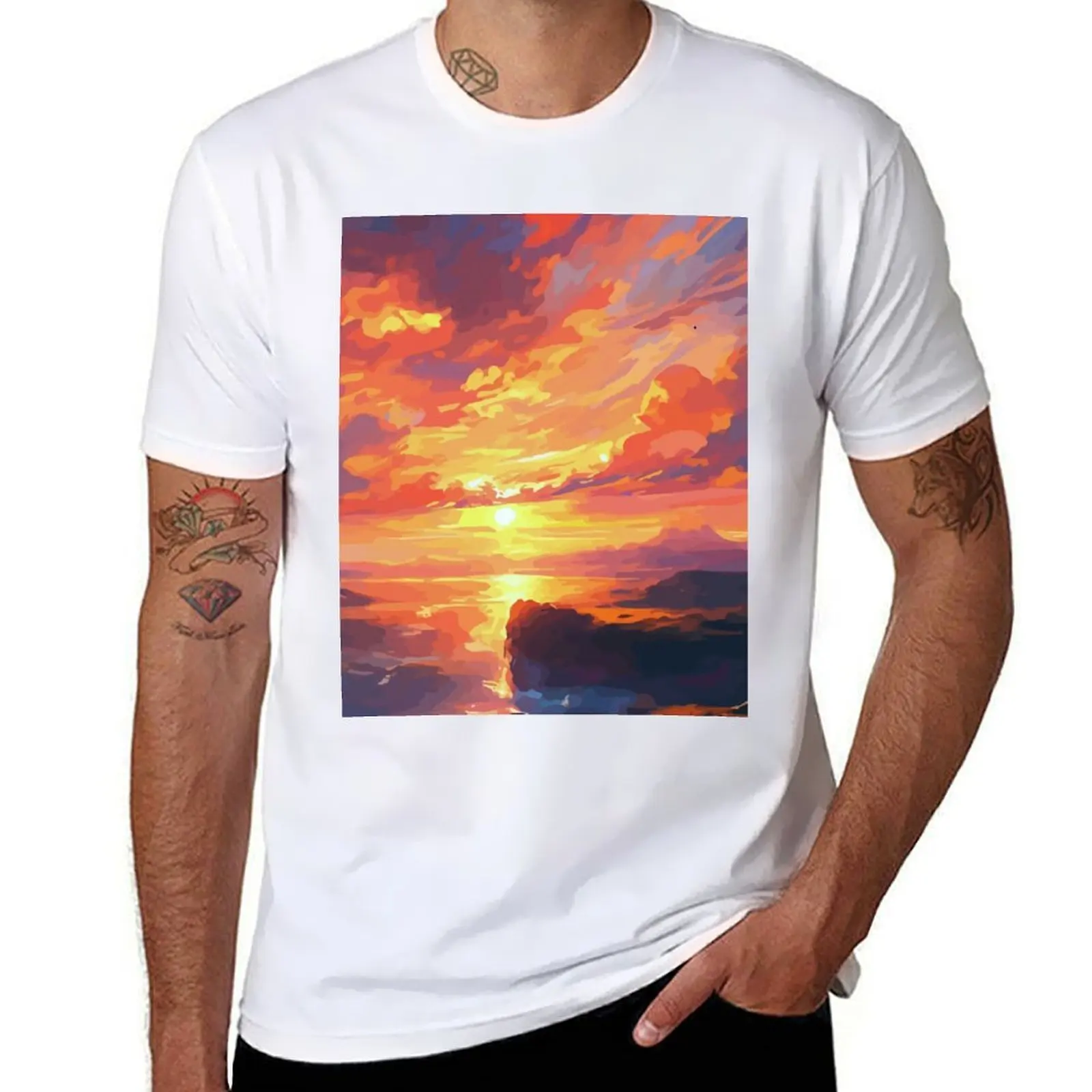 

Magic sunset T-Shirt man t shirts high quality luxury brand t shirts for man slim fit T-Shirt